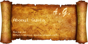 Abonyi Gyula névjegykártya