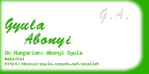 gyula abonyi business card